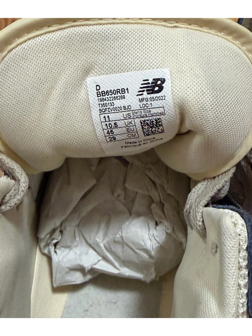 ALD New Balance 650R Navy Blue and Cream High-Top Sneakers